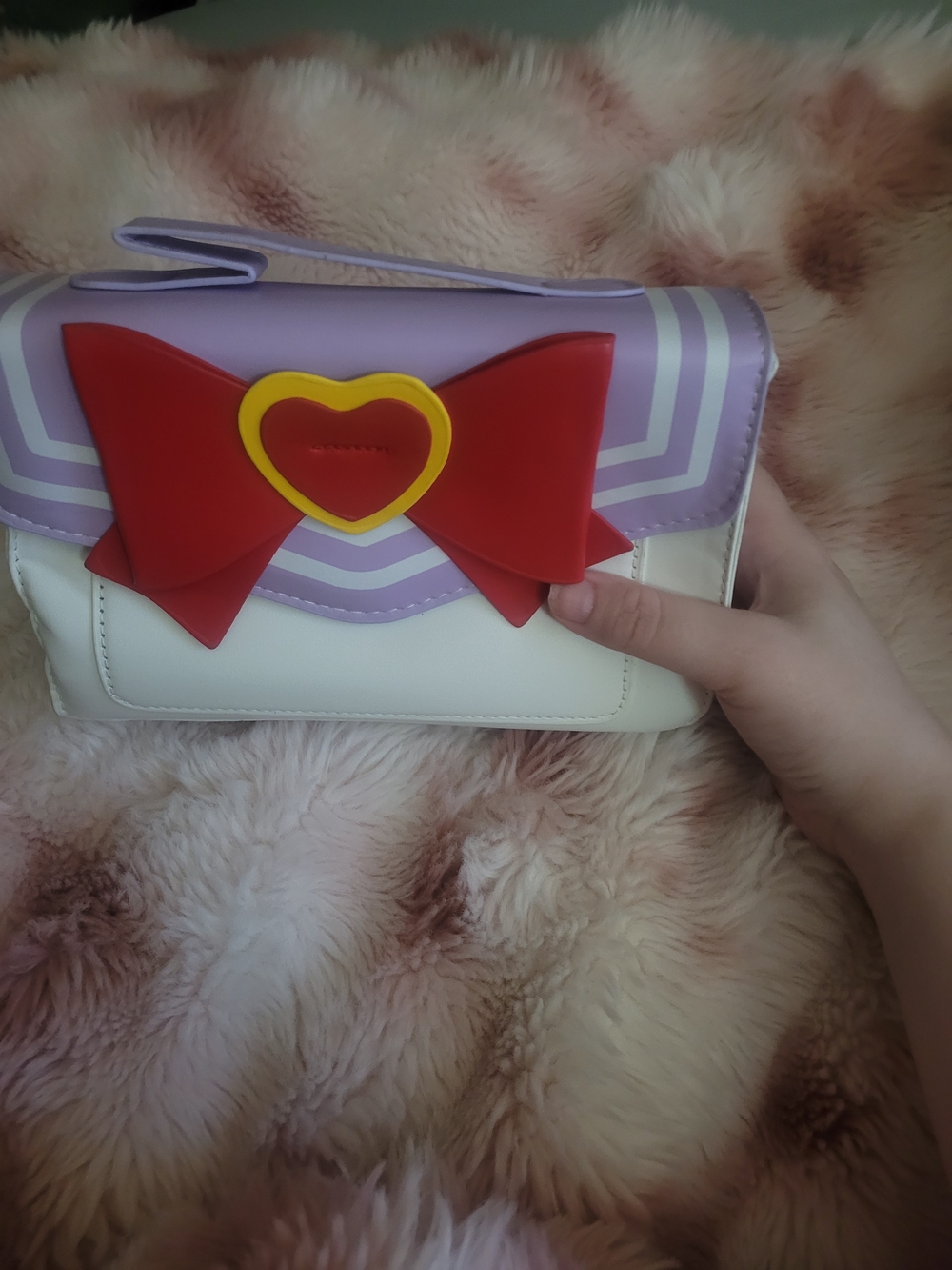 Cute Lilac & White Kawaii Sailor Magical Girl Bag With Bow Accent